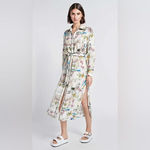 Smythe Dresses & Skirts - SMYTHE Cote d'Azur Floral Print Long Sleeve Shirt Dress Size XS Org $650